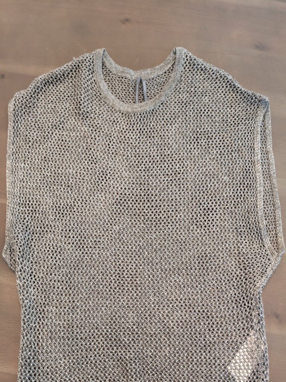 Anthropologie Metallic Mesh Knit Shell | Women's Large | Shimmer Tank | Elegant